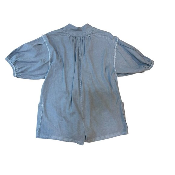 Free People Tomboy SlouchyRomper Jumpsuit, Blue, Size X-Small, #1484 - Picture 14 of 16